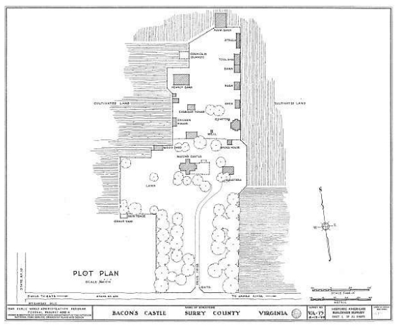 Bacon's Castle Plantation Layout